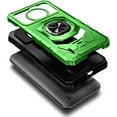 thumbnail image 4 of Nagebee Case for Nokia C200 with Tempered Glass Screen Protector (Full Coverage), Full-Body Protective Armor [Military-Grade], Magnetic Car Mount Ring Holder Heavy-Duty (Green), 4 of 6