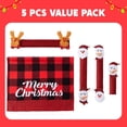 thumbnail image 2 of 5 Pieces Christmas Fridge Handle Covers for Kitchen Refrigerator Microwave Oven Dishwasher Decoration Appliance, Xmas Santa Indoor Decor, Party Favor Supplies, Washable Holiday Door Décor, 2 of 5