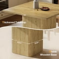 thumbnail image 5 of Finmind 39-Inch Square Dining Table for 4, Small Fluted Kitchen Table with Sturdy Pedestal, Natural, 5 of 6