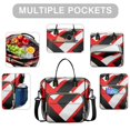 thumbnail image 2 of OBREWU Red and Black Modern Art Geometric Women's Insulated Leakproof Large Lunch Bag, Oxford Cloth, 2 of 7