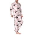 thumbnail image 2 of Kdxio Swan And Flowers2 Men’s Pajama Set Pajamas For Men 2 Piece PJ Set with Men Pajama Pants and Long Sleeve T-Shirt Lounge Set-Small, 2 of 7
