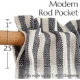 thumbnail image 5 of Striped Linen Kitchen Curtains 24 Inches Tier Curtains Farmhouse Modern Cafe Style Small Window Treatments Airy Light Filtering Rod Pocket for Living Room Bathroom 2 Panels Charcoal Grey, 5 of 6