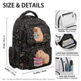 thumbnail image 7 of HUIACONG Capybara Study Backpack for Teens 12-18, Stylish Math Formula Print 17 Inch School Bag, Durable Lightweight Water Resistant Backpack for High School, 7 of 7