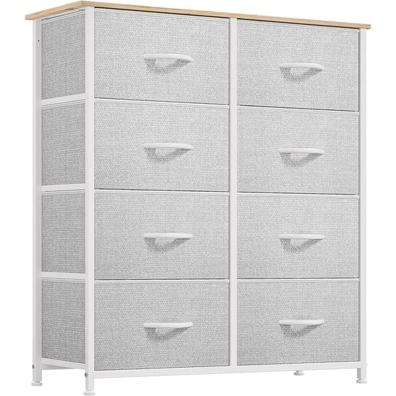 DWVO Dresser for Bedroom, Fabric Tower with 8 Drawers, Black Dresser & Chest of Drawers for Closet, Living Room