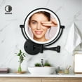 thumbnail image 2 of TUSHENGTU 8" Hardwired Lighted Wall Mount Makeup Mirror,Black Shaving mirror, 3X Magnifing Double mirror, 2 of 6