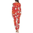 thumbnail image 4 of Renewold Red Pajama Jeans Set for Women Soft Christmas Scoop Neck Loungewear Daily Wear Pullover Tops 2 Pieces Snowflake Cute Snowman Sleepwear Tracksuit for Women Size 5XL, 4 of 5