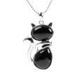 thumbnail image 1 of Colliers Pendentifs en Pierre Naturelle pour Femmes Perles en Forme de Chat Chaîne Bijoux, 1 of 6