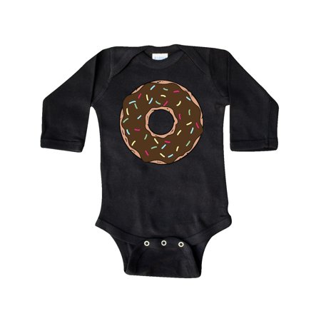 

Inktastic Brown Donut Donut With Colorful Sprinkles Frosting Gift Baby Boy or Baby Girl Long Sleeve Bodysuit