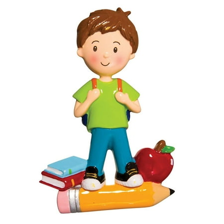 Childs Fifth Christmas Ornament - Child First Day of School Boy Personalized Christmas Ornament DO-IT-YOURSELF