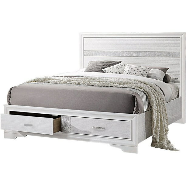 Bowery Hill Queen Storage Panel Bed, Rhinestone Bed Frame