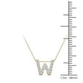 thumbnail image 4 of 0.15 Carat Natural White Diamond Initial "W" Pendant Necklace For Women In 14K Yellow and White Gold with 18" Gold Cable Chain|Silver Chain, 4 of 5