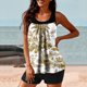 thumbnail image 4 of Trajes de Baño Modestos para las Mujeres Traje de Baño de Eslinga de Impresión de Hojas de Flores Multicolores, Cintura Alta Y Tops de Traje de Baño de Apoyo para las Mujeres, 4 of 6