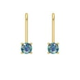 thumbnail image 3 of 0.2 ct Lever-Back Drop Dangle Earrings for Women | 3.0mm Round Cut Blue Moissanite | 18K Yellow Gold, 3 of 5