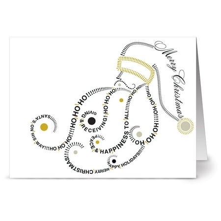 24 holiday note cards holiday typography santa blank cards red