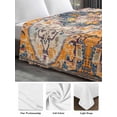 thumbnail image 6 of Boho Blue California King Size Flat Sheet, Wrinkleproof & Fadeproof Cooling Flat Bed Sheet Only, Ethnic Middle Century Geometric Abstract Art Breathable Soft Bedding Top Sheets 108 x 98 Inches, 6 of 8