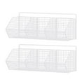 thumbnail image 4 of 2 Pieces Minimalist Hanging Fruit Basket Heavy Duty 3 Grids Wire Hanging Basket Cabinet Storage Basket for Craft Room Kitchen Bathroom Home white, 4 of 7