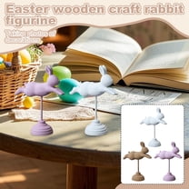 Crafted Easter Wooden Rabbit Figurine, Home Decor For Children's Room Desktop, Creative Window Display And Photography Decoration Prop For Easter Festive & Everyday Celebrations