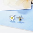 thumbnail image 2 of CZ Bee Daisy Flower Asymmetric Tiny Small Stud Earrings for Women Cartilage Tragus Studs, 2 of 6