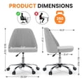 thumbnail image 4 of Office Desk Chair Simple Deluxe Armless Grey w/ Wheels, 4 of 4
