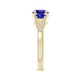 thumbnail image 3 of ANGARA Natural Three Stone 1.45 ct Tanzanite Ring with Diamond Accents in 14K Yellow Gold for Women (Size-7mm) | December Birthstone, Anniversary, Jewelry Gift for Women | Natural Tanzanite Ring, 3 of 9