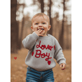 thumbnail image 5 of Rdhnmea Toddler Baby Boys Valentines Sweater Lover Boy Letters Heart Embroidery Crew Neck Long Sleeve Knit Tops Spring Outfits, 5 of 9