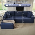 thumbnail image 5 of GNIXUU 103” W Corduroy Boneless Couch, L-Shaped Sectional Sofa with Left Facing Chaise, Comfy Memory Foam Cloud Compression Couches for Living Room Home Office, No Assembly,Blue, 5 of 7
