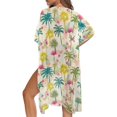 thumbnail image 5 of HELLHERO Tropical Palm Tree Floral Kimono - Lightweight Breathable Beach Cover Up | Flowy Loose Fit for Summer Vacation, Pool & Resort, 5 of 6