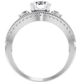 thumbnail image 4 of Pompeii 1 1/3Ct Diamond & Moissanite Designed Accent Engagement Ring in 10k Gold (G/H,I1), 4 of 6