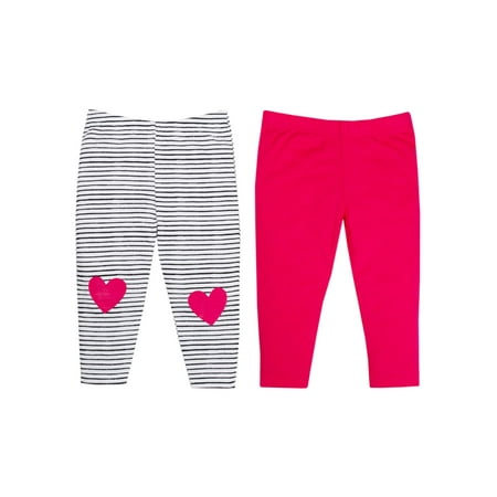 - 100% Organic Cotton Novelty Knit Pants, 2-pack (Baby Girls)
