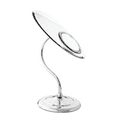 thumbnail image 2 of Elliptical Frameless Glass Classy Vanity Make up Mirror with Mini Removable 5" Round 10x Magnification LED Lighted Insert Magnetic Suction Mirror -8"x8"x16.75"H, 2 of 8