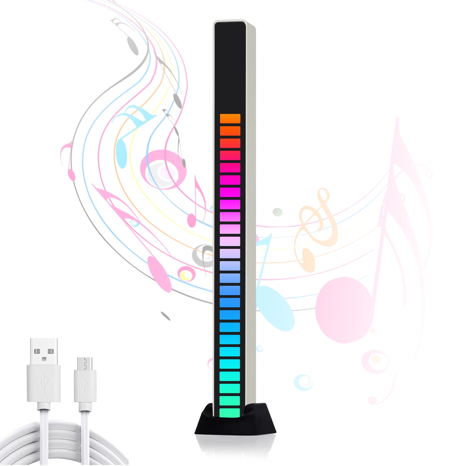 2*17 USB Mini Car Audio Lantern Music Rhythm Voice Control Spectrum light 