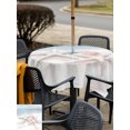 thumbnail image 5 of Outdoor Tablecloth with Umbrella Hole for Patio/Picnic/Party/Camping, Ocean Beach Starfish Waterproof Table Cloth Square Cover Washable, Summer Coastal Pink Seashell Watercolor (54"x 54"), 5 of 9