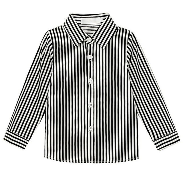 LSLJS Chemise Garçon Décontractée à Manches Longues Boutonnée à Col Chemise Mode à Col Rabattu Chemise Habillée Cadeaux pour Enfants