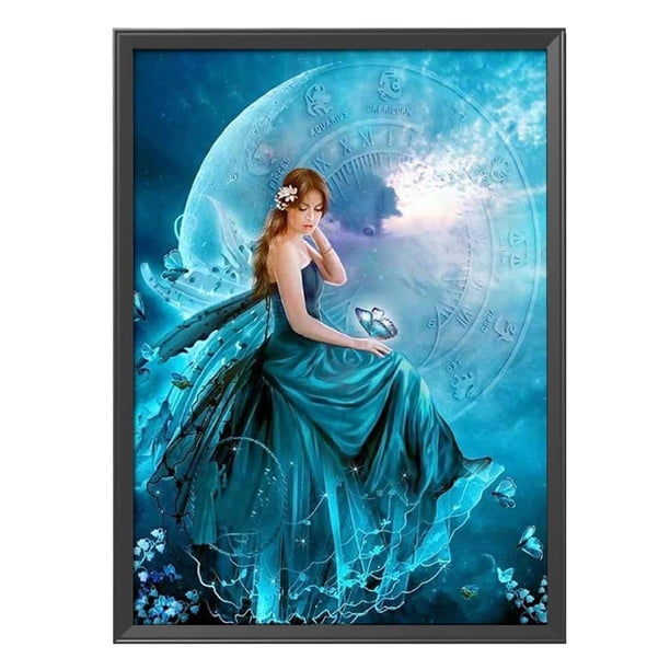 Cuadros Decorativos 40x50cm Hada 11CT Kits de punto de cruz estampados Bordado de costura (SZX463) Likrtyny embutido en tela