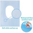 thumbnail image 2 of 10 fundas desechables para inodoro, cojín de papel para asiento de inodoro portátil, orinal grande, cubierta para asiento de inodoro público, impermeable, desechable, para avión, hotel, camping, viaje, 2 of 5