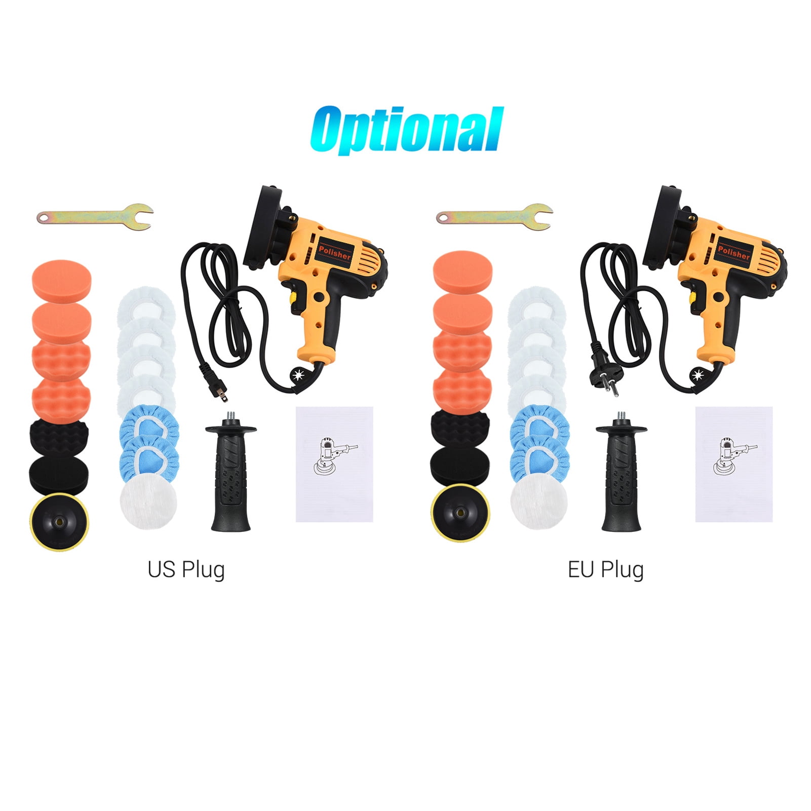 Polishers,Wool Pads Rotary 700w Auto Car Buffer 600-3700rpm Variable Rotary Tool Floor Auxiliary Handle Wool Handle Wool Pads Kit 700w Auto Car Polisher Kit Car Buffer 600-3700rpm Dsfen