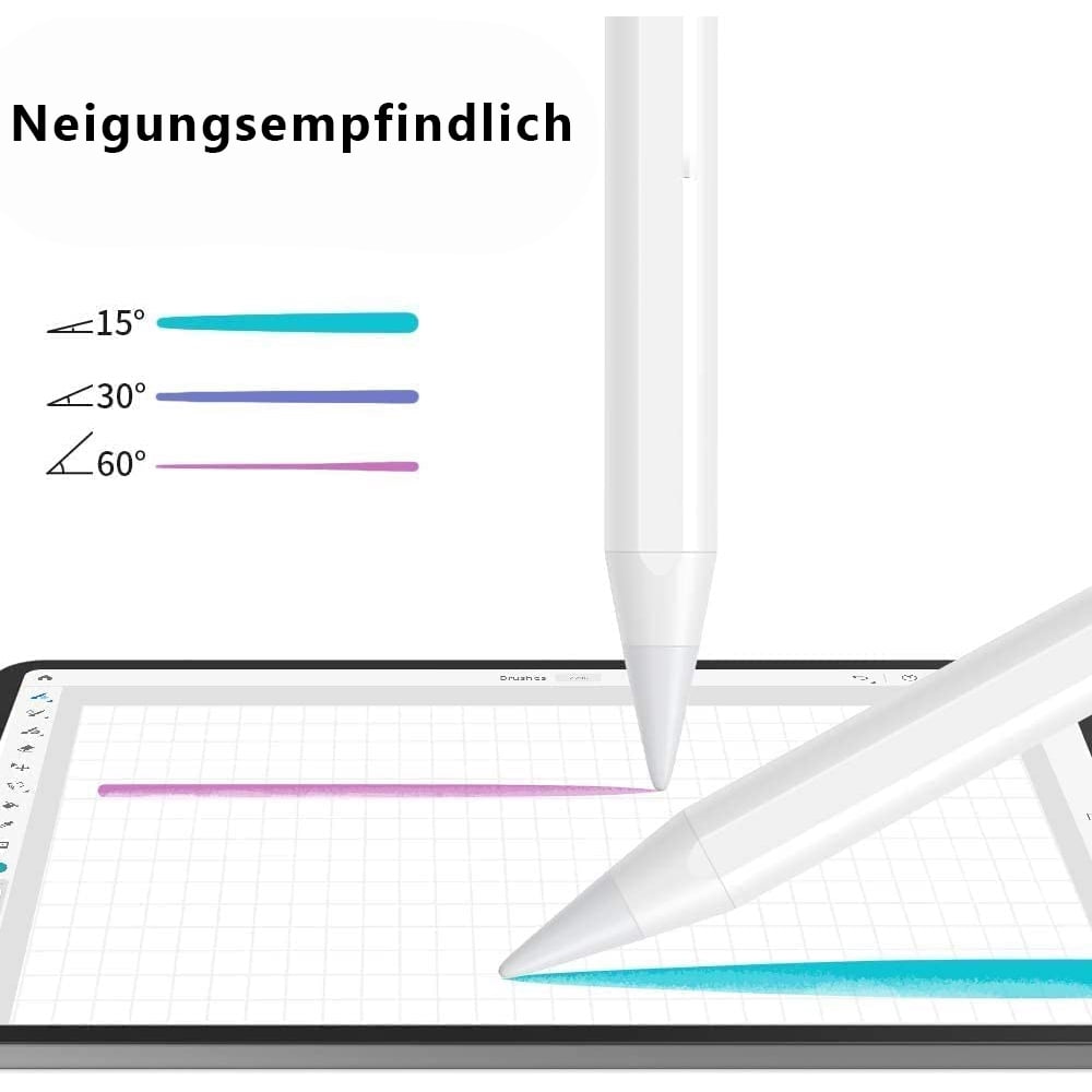 Magnetically Attachable Stylus Pen for 2018-2024 iPad, Tilt Sensitivity Active Pencil for Pro 11", 12.9", Air 3-5, Mini 5-6, White