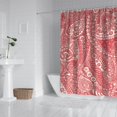 thumbnail image 2 of Boho Floral Shower Curtain 72x72 Inches - Tropical Leaves, Vintage Botanical Print, Waterproof Fabric for Chic Bathroom Decor, Modern Farmhouse & Bohemian Style, 2 of 5