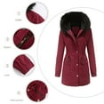thumbnail image 5 of Lindreshi Winter Coats for Women 2023 Trendy Women Plus Size Winter Warm Composite Plush Button Lapels Jacket Outwear Coat, 5 of 5