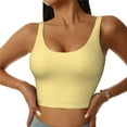 thumbnail image 2 of Picia Yellow Gingham Sports Bra for Women,Padded Strappy Sports Bras Medium Support Yoga Bra with Removable Cups,Running Yoga Bra-Small, 2 of 9