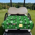 thumbnail image 2 of Yuyamidu Golf Ball Golf Cart Seat Covers Green Golf Cart Seat Towel Blanket with Front Pocket for Travel Sports Club Car More 2-Passenger Seats Carts, 2 of 8