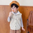 thumbnail image 4 of Chaleco acolchado cálido con capucha para niña y niño, chaleco aislante con forro de franela suave, 4 of 5