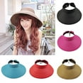 thumbnail image 1 of Limei Women's Wide Brim Roll up Visor Packable Summer Sun Beach Hat - Paper Straw, Adjustable, UPF50+, 1 of 7