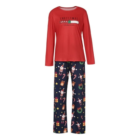 

Christmas Parent-child Pajamas Tree Print Long Sleeve Round Neck T-shirt Pants Jumpsuit