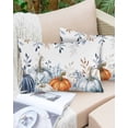 thumbnail image 6 of Blue Pumpkins Fall Throw Pillow Cover 20 x 36 Inch Decorative Pillow Cover Coastal Thanksgiving Eucalyptus Leaves Lumbar Pillowcase Seasonal Rectangle Cushion Case for Couch Sofa Bed Living Room, 6 of 7
