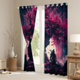 thumbnail image 3 of Manfei Tokyo Samurai Teens Black Out Curtains, Ancient Japanese Worrior Curtains Pack of 2 (42x63 Each), Pink Purple Cherry Blossoms Bedroom Curtains, Curtains and Drapes Decor, 3 of 6