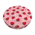 thumbnail image 2 of Xecao's Strawberry Print Stool Covers offer stylish, washable protection for PU round bar stools, perfect for home or commercial use., 2 of 7