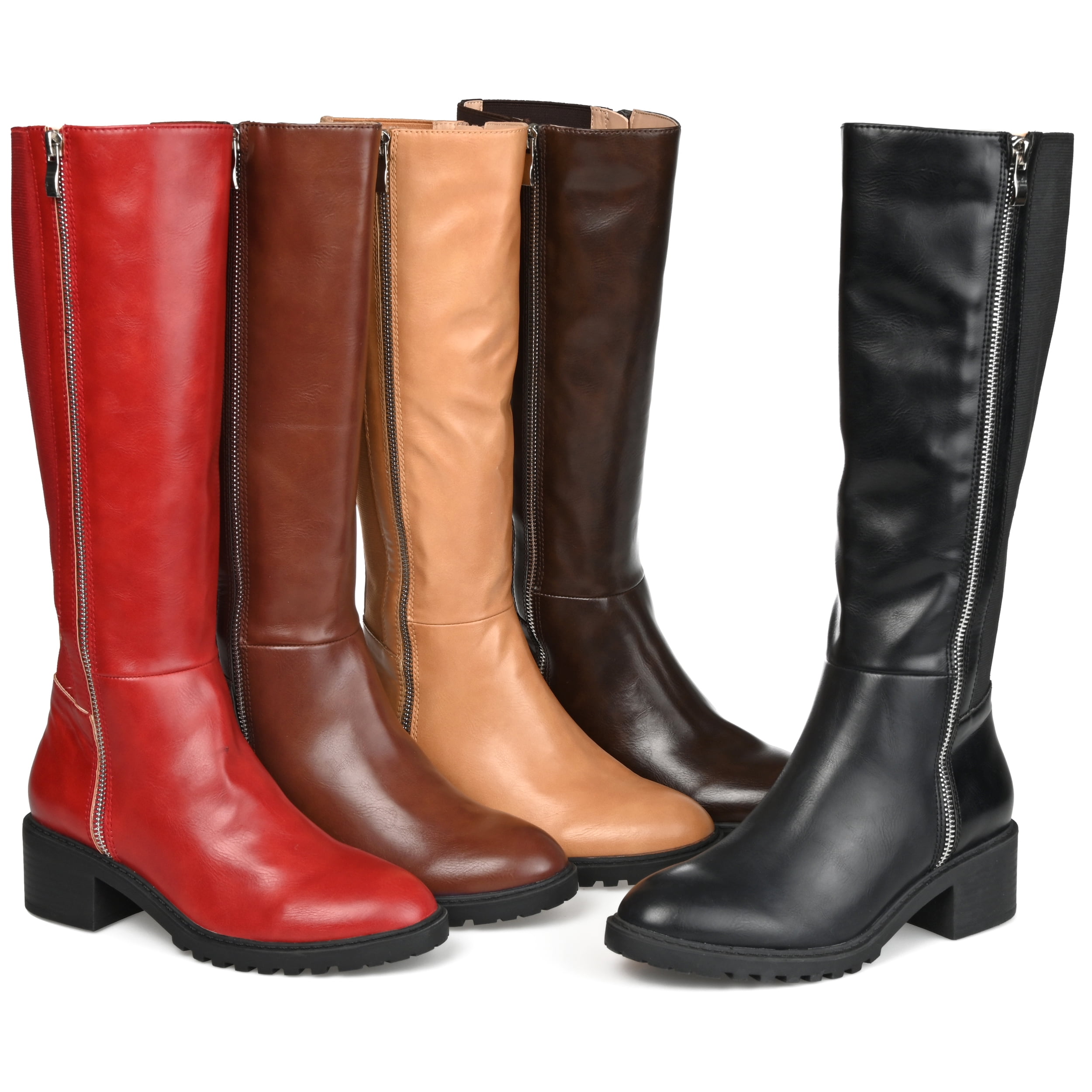 Journee Collection Womens Morgaan Tru Comfort Foam Wide Calf Stacked Heel Knee High Boots