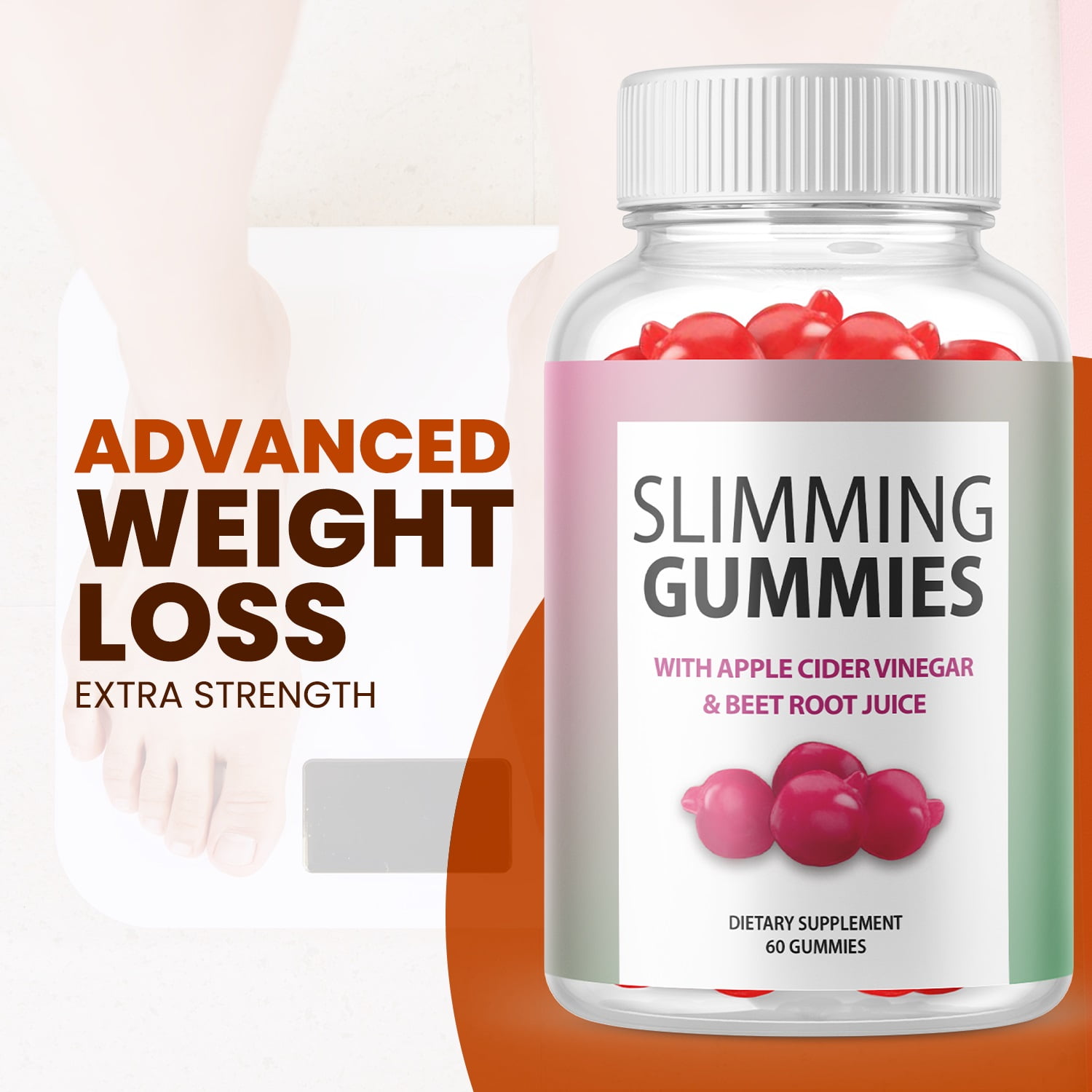 (5 Pack) Slimming Gummies with ACV - Supplement for Weight Loss - Energy & Focus Boosting Dietary Supplements for Weight Management & Metabolism - Fat Burn - 300 Gummies