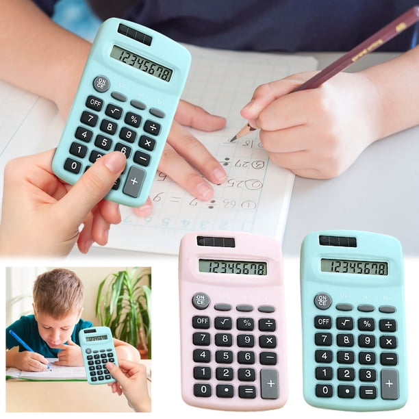 Mini Calculadora Electrónica para Estudiantes: Calculadora Solar Portátil Multifuncional de 8 Dígitos con Pantalla Lcd para La Escuela, Tareas y Exámenes.